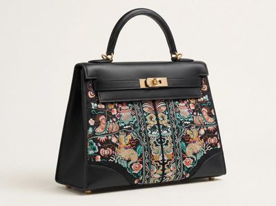 Shu Brocade Qilin Eight-Auspicious-Symbols Top-Handle Handbag