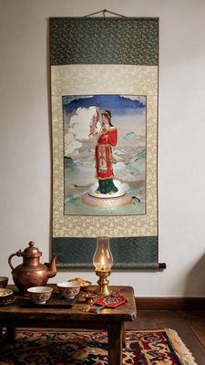Shu Brocade Queen Jomo Vertical Scroll