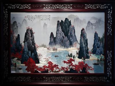 Shu Brocade Li-River Autumn-Scenery Landscape Hanging Screen