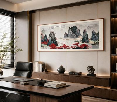 Shu Brocade Li-River Landscape Hanging Scroll