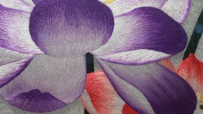 Shu Brocade Color-Lotus Framed Wall Art