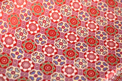 Red Floral Medallion Shu Brocade Fabric | Custom by the Meter