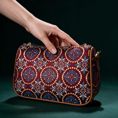 Rosette Brocade, Silk-Road Glow (22 × 14 cm)