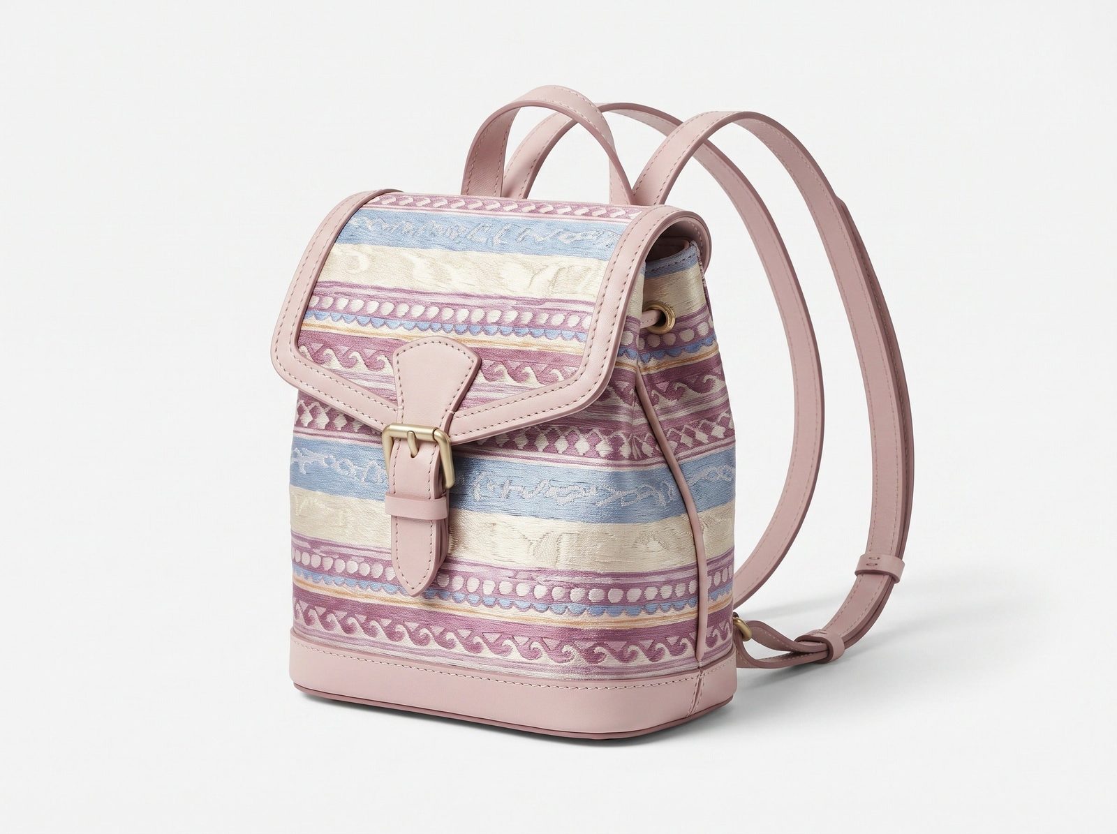 Shu Brocade Horizontal-Geometric Mini Backpack