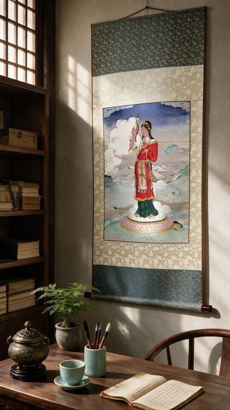 Shu Brocade Queen Jomo Vertical Scroll